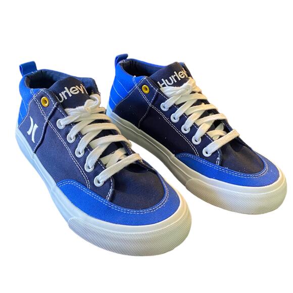 Hurley Roddy Skateboard 2 Tone Blue Mid Top Sneakers Size 5 - Picture 3 of 8